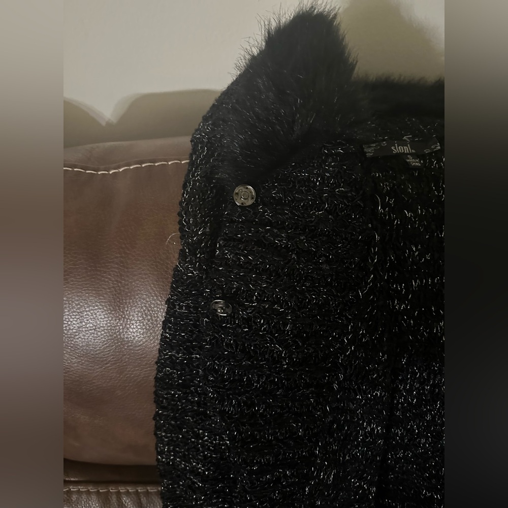 Black fur winter jacket